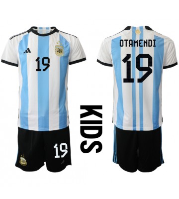 Argentina Nicolas Otamendi #19 babykläder Hemmatröja barn VM 2022 Korta ärmar (+ Korta byxor)